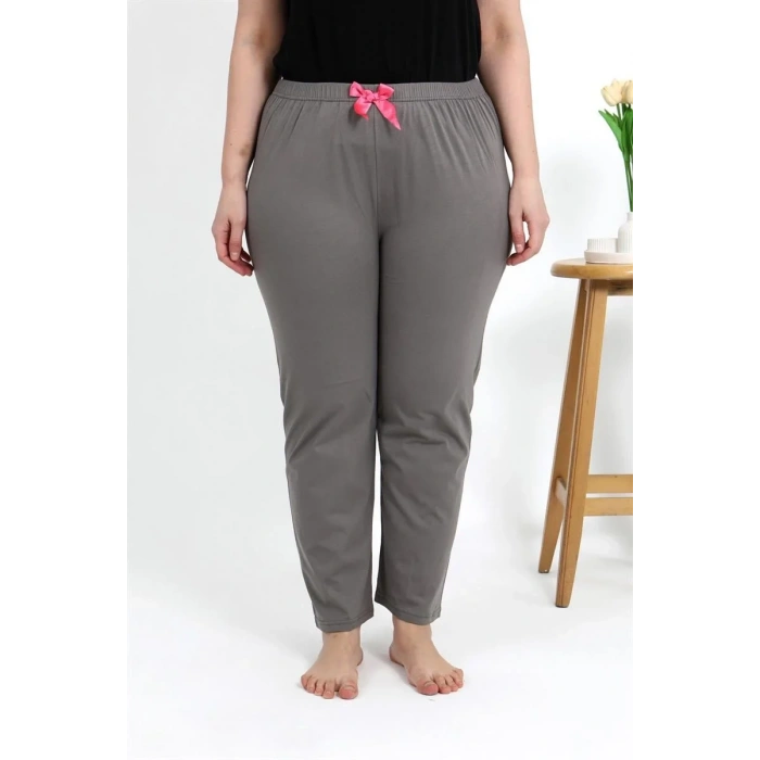 Moda Kadın Pamuklu Büyük Beden Alt Pijama Vizon