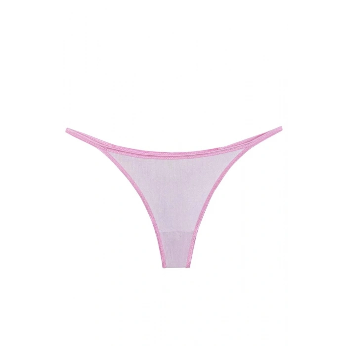 Moda Kadın Pembe Transparan 2li Tanga Slip