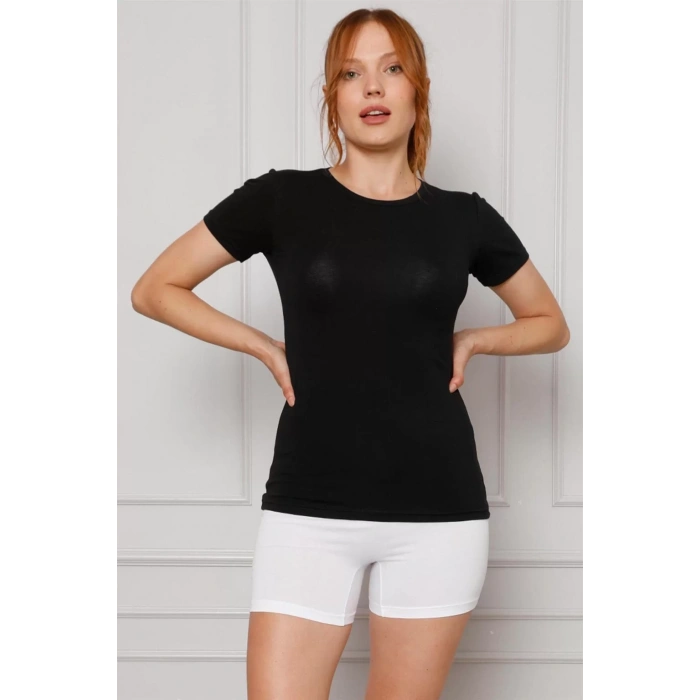 Moda Kadın Penye Boxer Beyaz