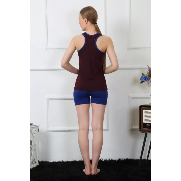 Moda Kadın Penye Şortlu Takım Bordo