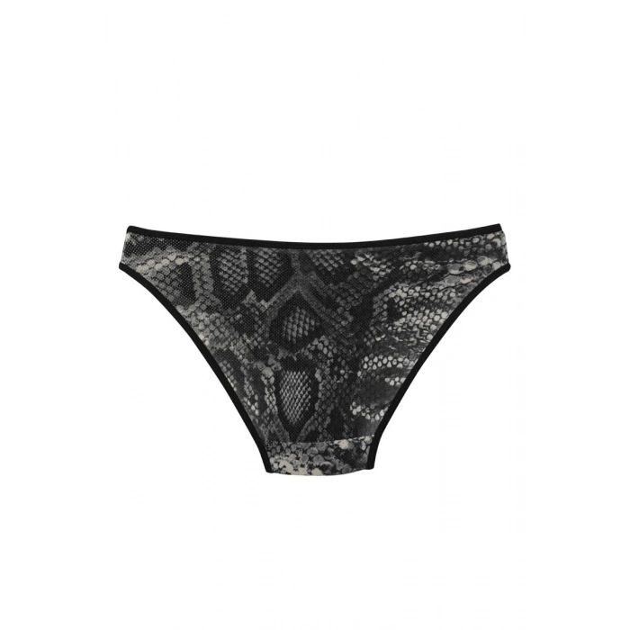 Moda Kadın Siyah Yılan Desenli 2li Slip