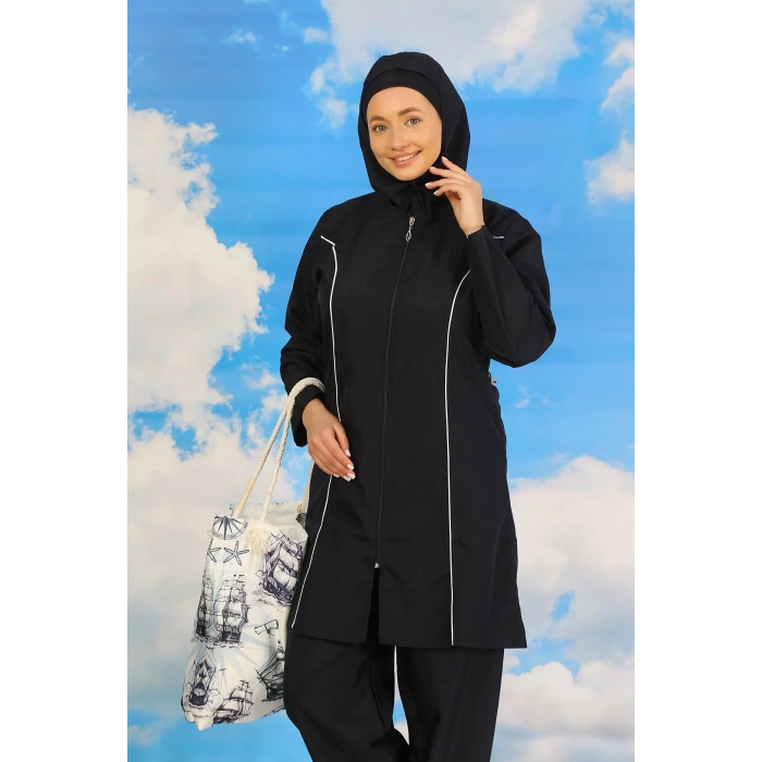 Moda Kadın Tam Tesettür Lacivert Mayo