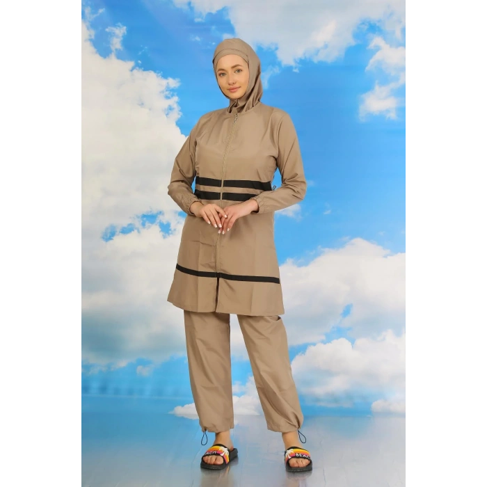 Moda Kadın Tam Tesettür Mayo Bej