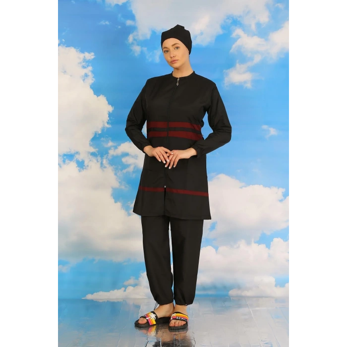 Moda Kadın Tam Tesettür Mayo Siyah