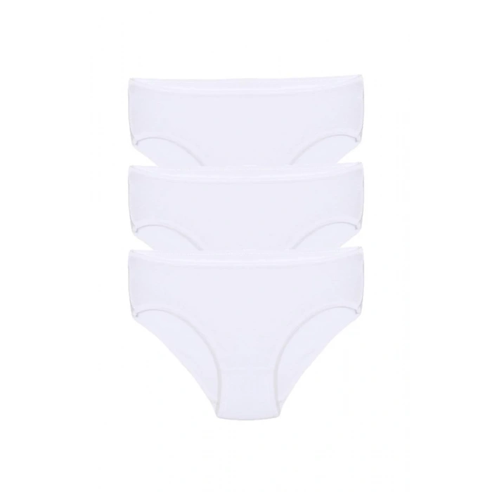 Moda Kız Çocuk 3lü Beyaz Külot
