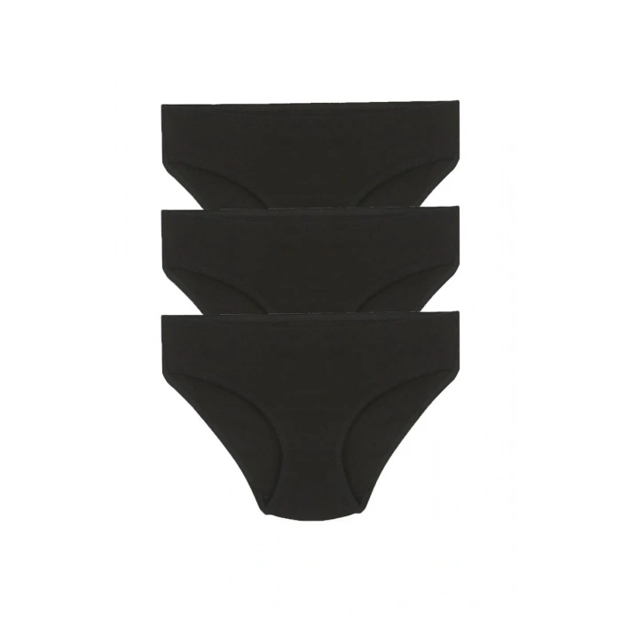 Moda Kız Çocuk 3lü Siyah Külot