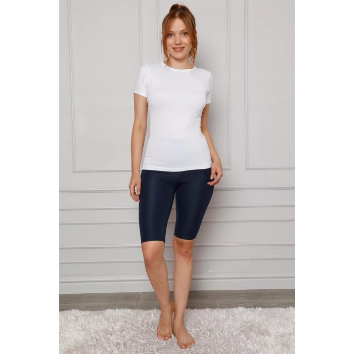 Moda Microfiber Diz Üstü Tayt Lacivert