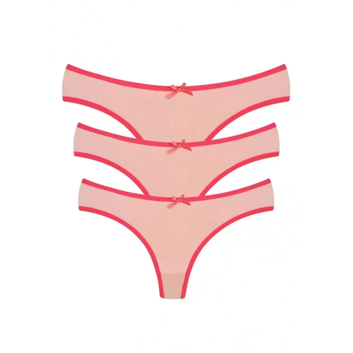 Moda Pamuklu 3lü Tanga Külot Pudra
