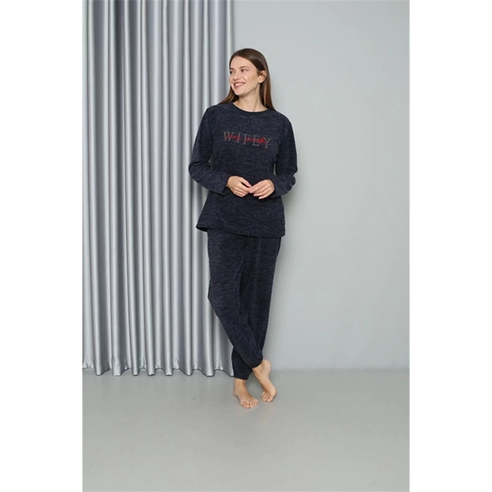 Moda Polar Kadın Pijama Takımı Lacivert