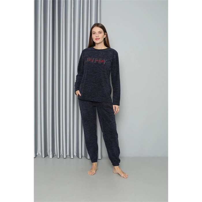 Moda Polar Kadın Pijama Takımı Lacivert