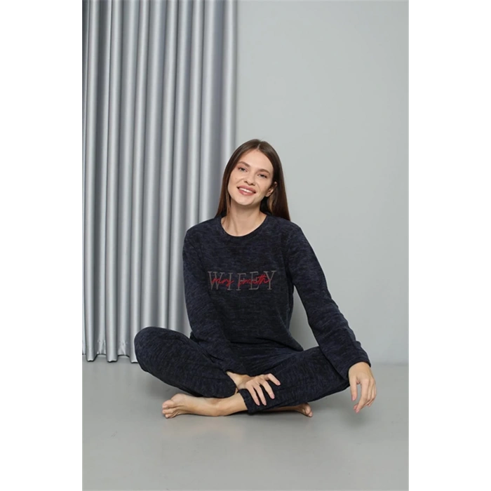 Moda Polar Kadın Pijama Takımı Lacivert