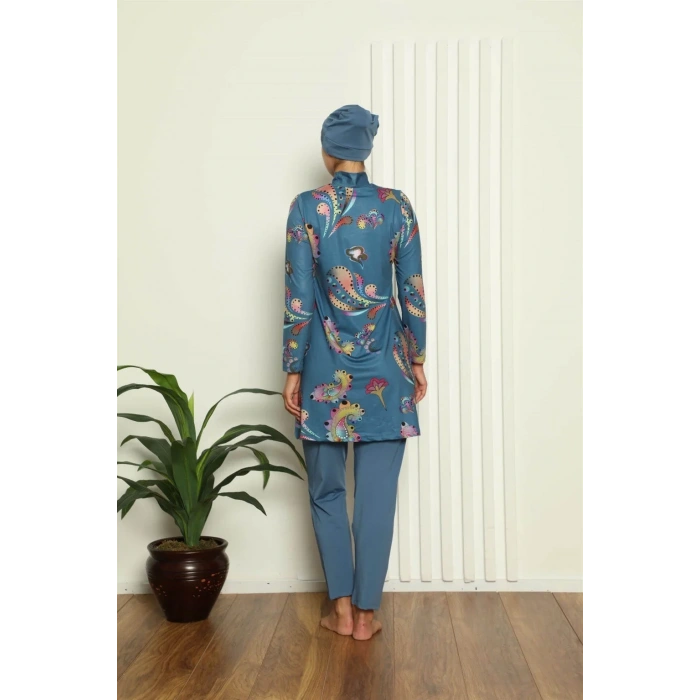 Moda Tam Tesettür Dijital Desenli Mayo 31043