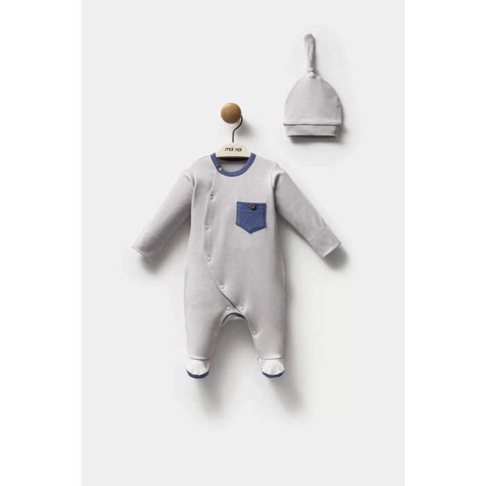 Moi Noi Şapkalı Tulum Mnb1250 Gri