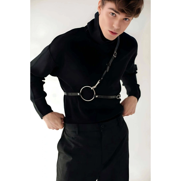 Omuz Detaylı Şık Erkek  Deri Kemer - Brfm110