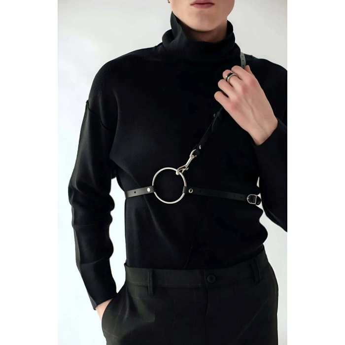 Omuz Detaylı Şık Erkek  Deri Kemer - Brfm110