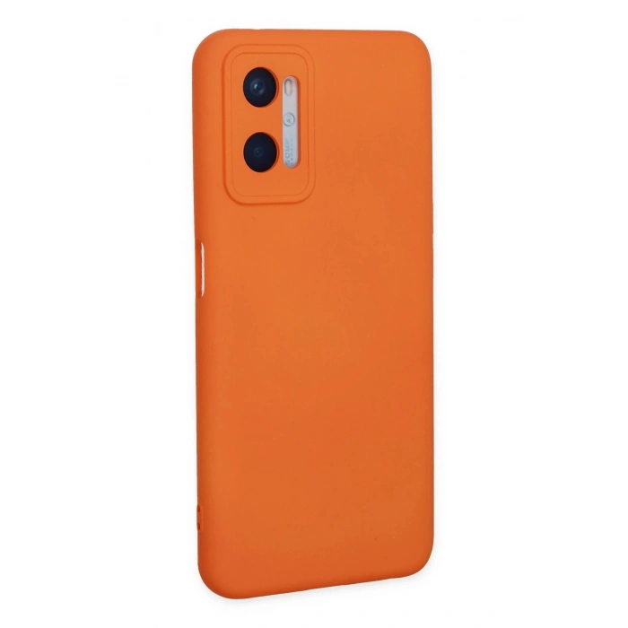 Oppo A96 Kılıf Nano içi Kadife Silikon - Turuncu