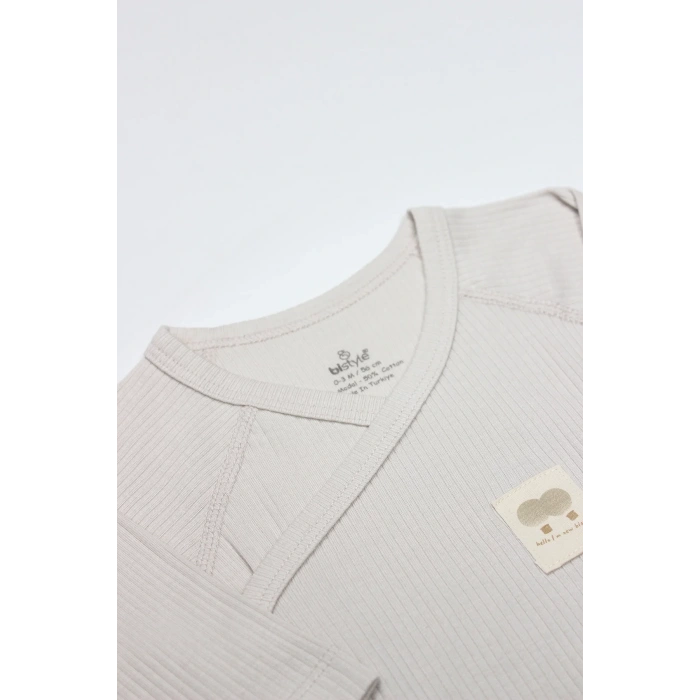 Organic Modal Flying Balloons Kruvaze Uzun Kol Body Bs17121 Bej