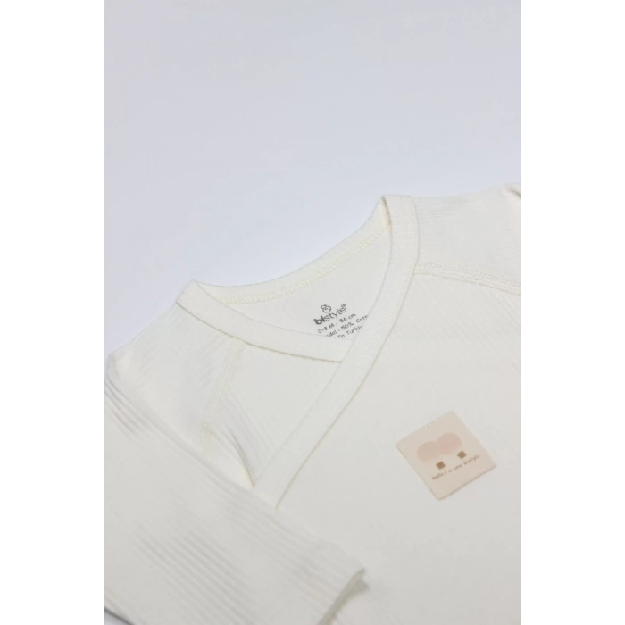 Organic Modal Flying Balloons Kruvaze Uzun Kol Body Bs17121 Ekru