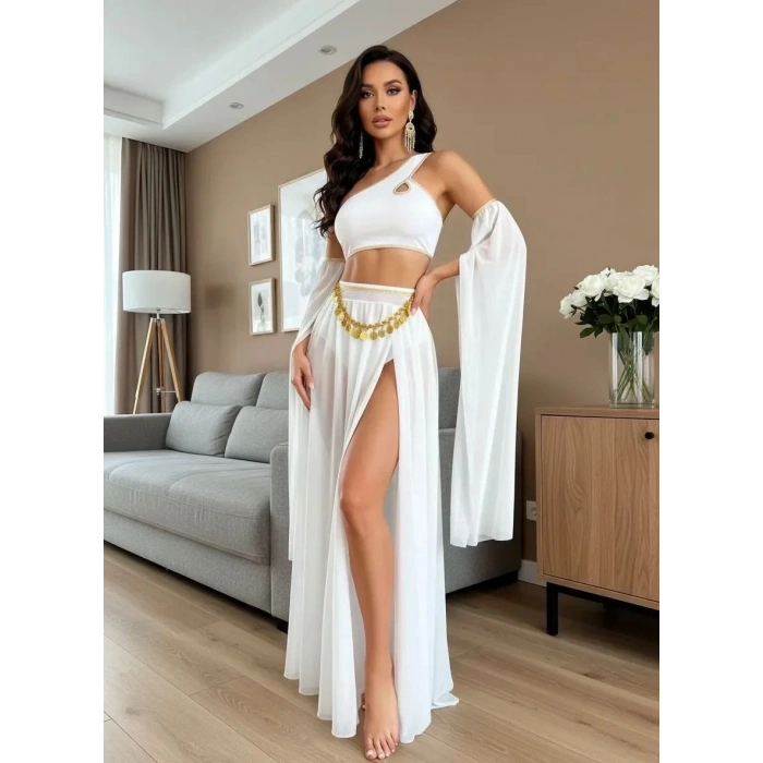 Özel Tasarım Kadın Beyaz Fantezi Harem Kostüm