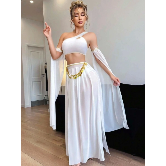 Özel Tasarım Kadın Beyaz Fantezi Harem Kostüm