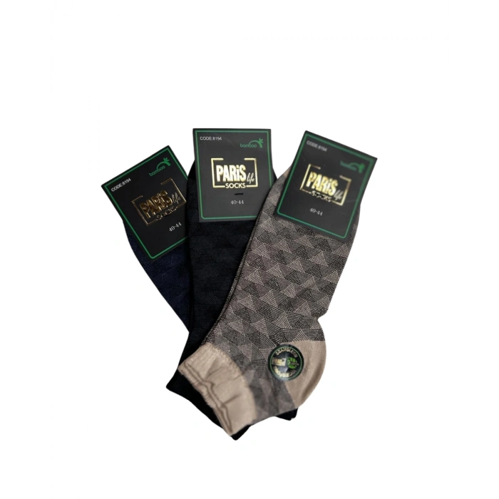 Paris Bambu Desenli Kısa Konçlu Erkek Patik Çorap 10 Adet