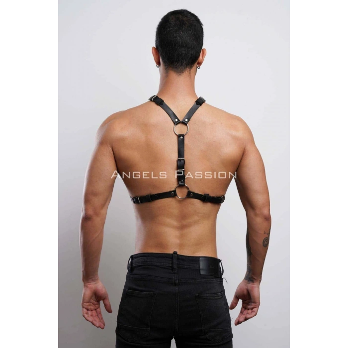 Perçin Detaylı Erkek  Göğüs Harness, Erkek  Parti Aksesuar - Brfm108