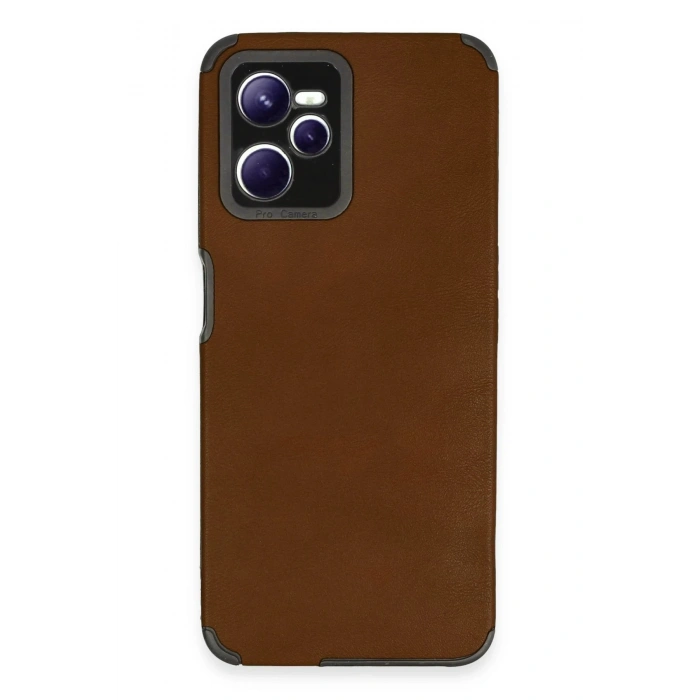 Realme C35 Kılıf Loop Deri Silikon - Kahverengi