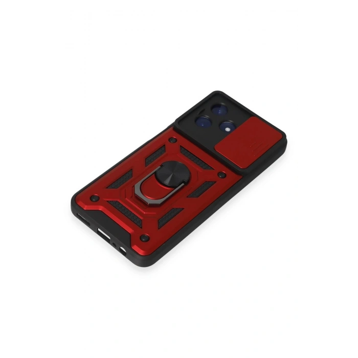 Realme C53 Kılıf Pars Lens Yüzüklü Silikon - Kırmızı