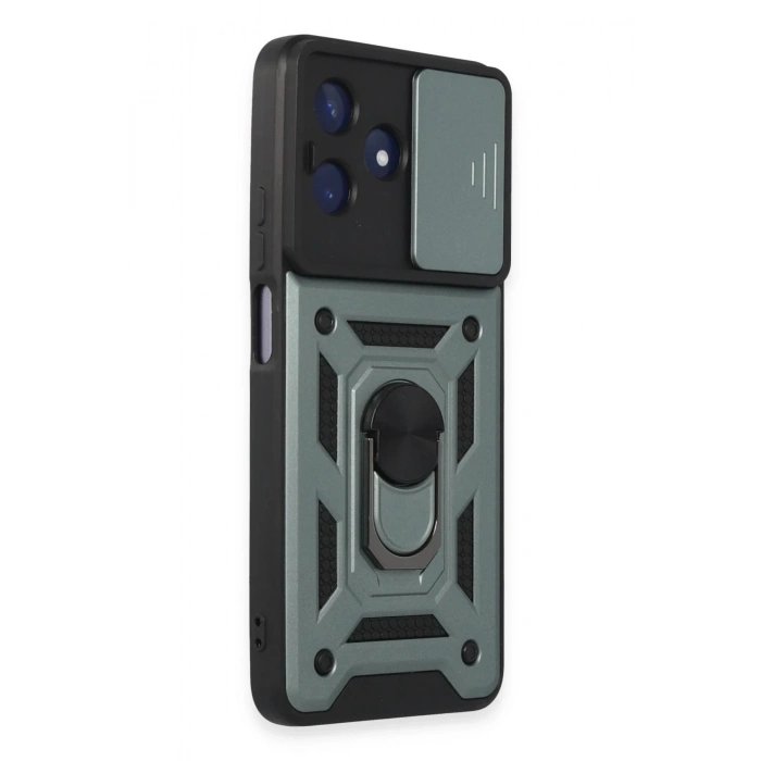 Realme C53 Kılıf Pars Lens Yüzüklü Silikon - Yeşil