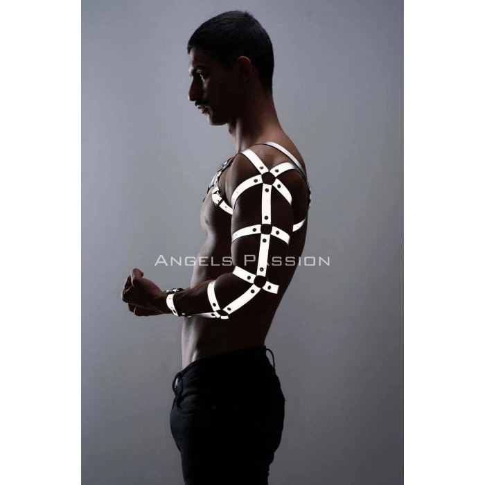 Reflektörlü (karanlıkta Yansıyan) Erkek  Bilek - Kol - Omuz Harness - Brfm5