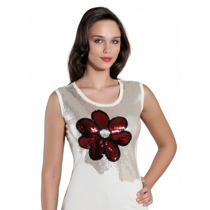 Şahinler Bayan Simli Sıfır Kol Atlet B388