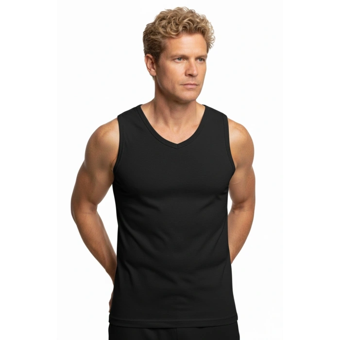 Şahinler Sıfır Kollu V Yaka Ribana Atlet E032