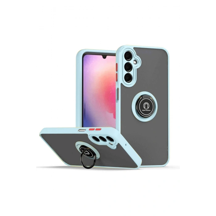 Samsung Galaxy A05S Kılıf Montreal Yüzüklü Silikon Kapak - Buz Mavi