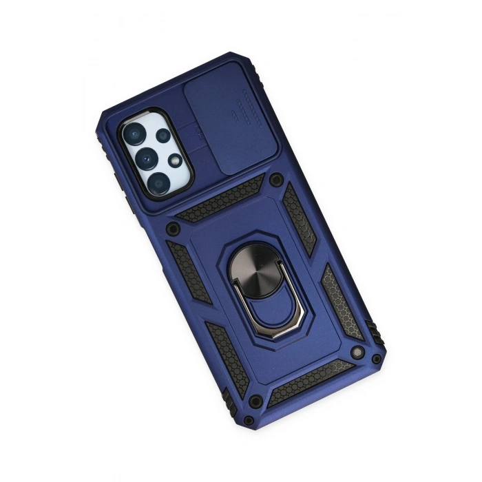 Samsung Galaxy A13 4G Kılıf Pars Lens Yüzüklü Silikon - Lacivert