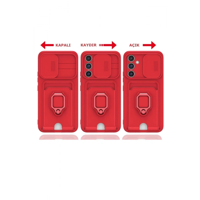Samsung Galaxy A14 4G Kılıf Zuma Kartvizitli Yüzüklü Silikon - Yeşil