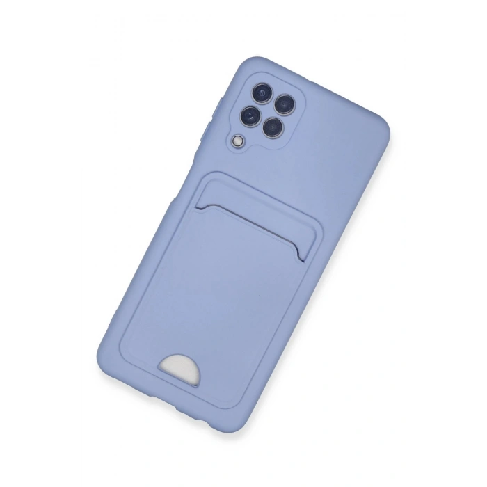 Samsung Galaxy A22 Kılıf Kelvin Kartvizitli Silikon - Lila