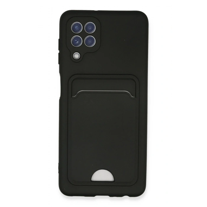 Samsung Galaxy A22 Kılıf Kelvin Kartvizitli Silikon - Siyah