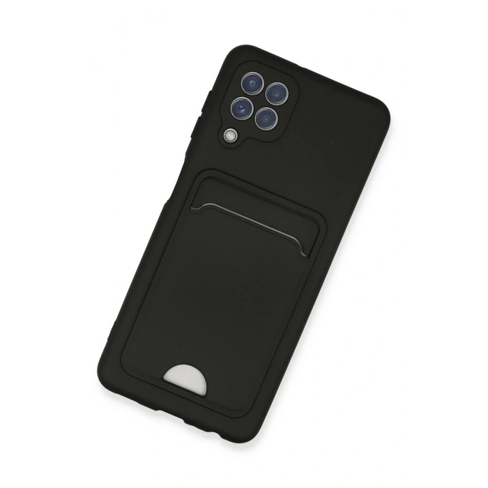 Samsung Galaxy A22 Kılıf Kelvin Kartvizitli Silikon - Siyah