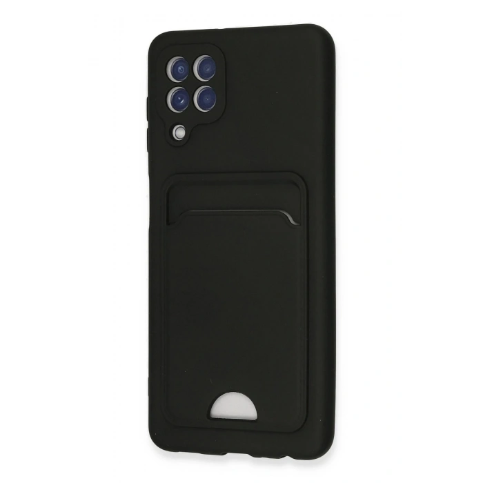 Samsung Galaxy A22 Kılıf Kelvin Kartvizitli Silikon - Siyah