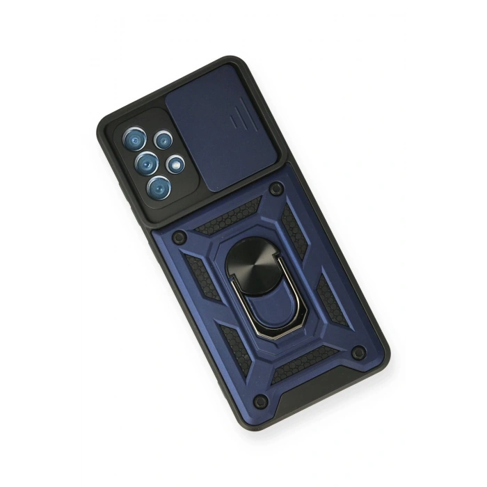 Samsung Galaxy A32 Kılıf Pars Lens Yüzüklü Silikon - Lacivert