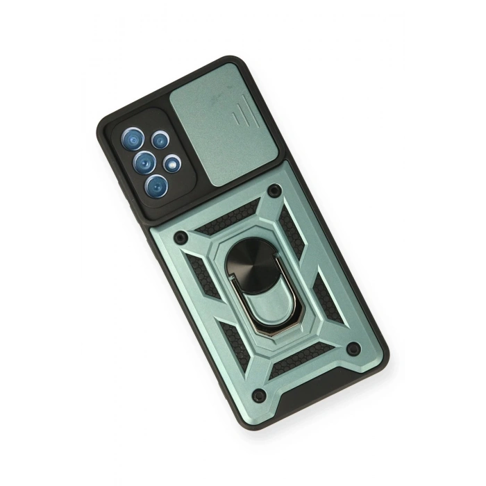 Samsung Galaxy A32 Kılıf Pars Lens Yüzüklü Silikon - Yeşil