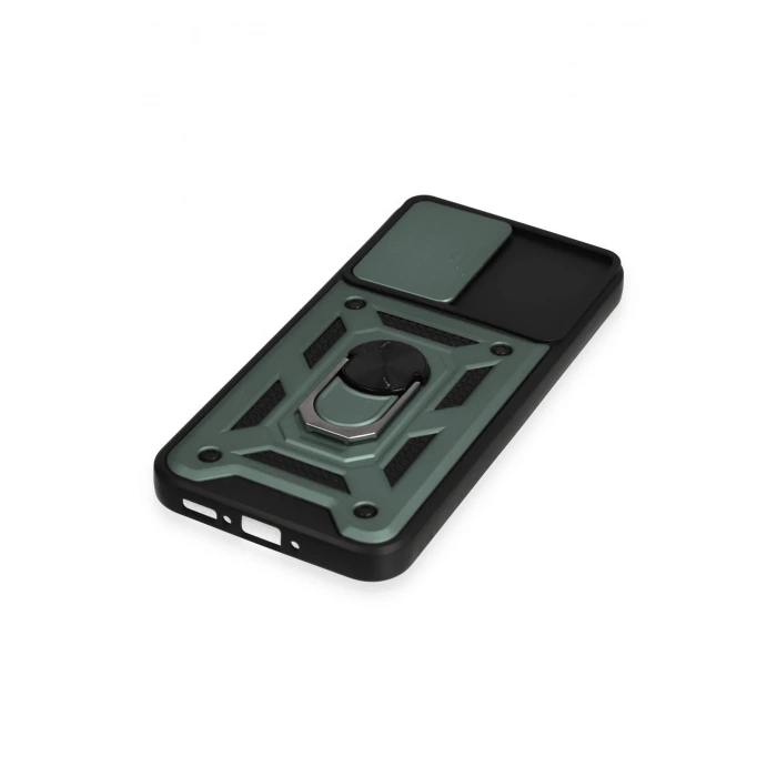 Samsung Galaxy A34 5G Kılıf Pars Lens Yüzüklü Silikon - Yeşil