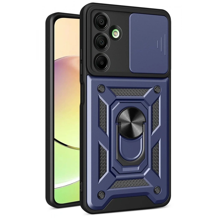 Samsung Galaxy A36 Kılıf Pars Lens Yüzüklü Silikon - Lacivert