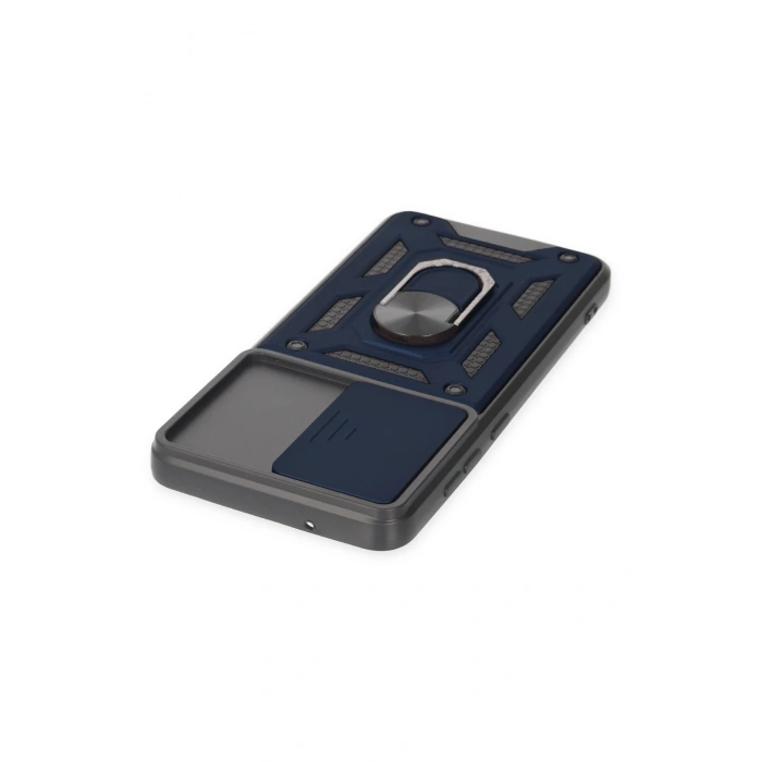 Samsung Galaxy S21 FE Kılıf Pars Lens Yüzüklü Silikon - Lacivert