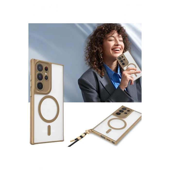 Samsung Galaxy S23 Ultra Kılıf Enka Magsafe Silikon Kılıf - Siyah