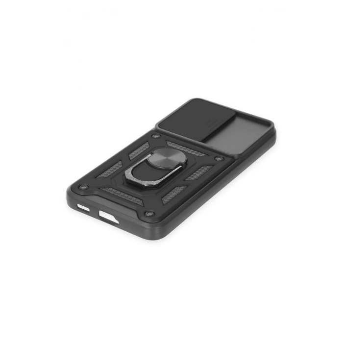 Samsung Galaxy S24 Kılıf Pars Lens Yüzüklü Silikon - Siyah