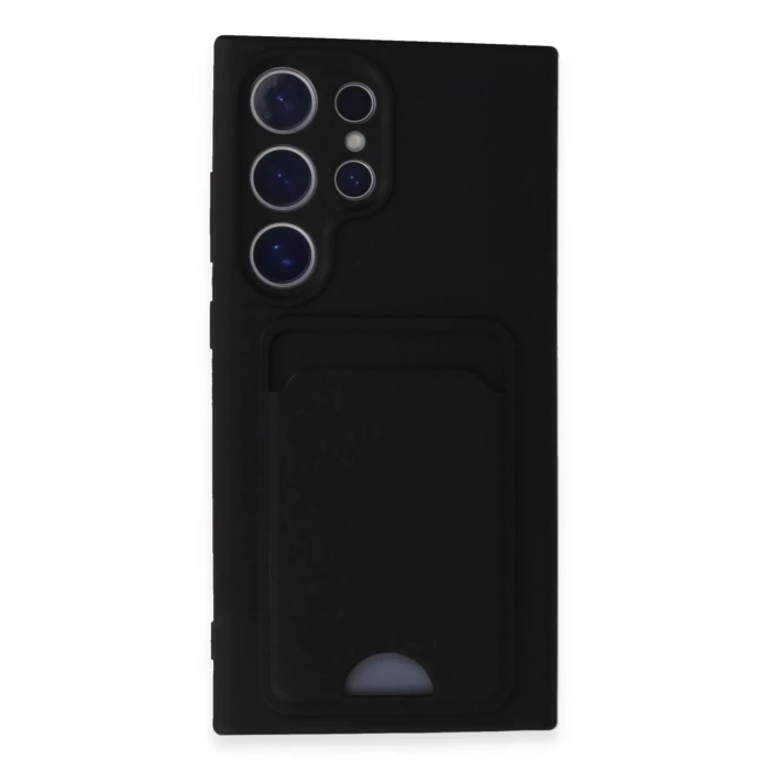 Samsung Galaxy S24 Ultra Kılıf Kelvin Kartvizitli Silikon - Siyah