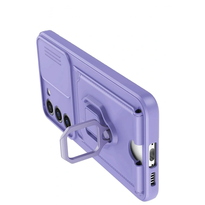 Samsung Galaxy S25 Plus Kılıf Zuma Kartvizitli Yüzüklü Silikon - Kırmızı