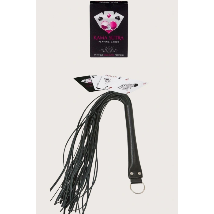 Sexy Görselli Oyun Kartı Kama Sutra Siyah Kırbaç Set