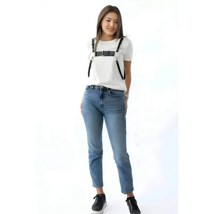 Şık Deri Kadın Kemer, Elbise Üzeri Deri Kemer - Brf1094